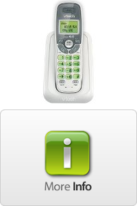 Convenient VTech CS6114 DECT 6.0 Cordless Phone with Caller ID/Call Waiting, White with 1 Handset